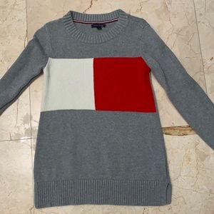 Tommy Hilfiger Flag Sweater, Gray, XS.